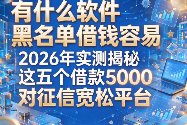 有什么软件黑名单借钱容易，2026年实测揭秘这五个借款5000对征信宽松平台