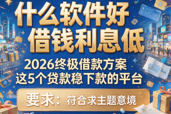 什么软件好借钱利息低，2026终极借款方案这5个贷款稳下款的平台