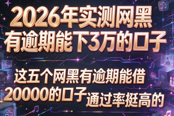 2026年实测网黑有逾期能下3万的口子，这五个网黑有逾期能借20000的口子通过率挺高的