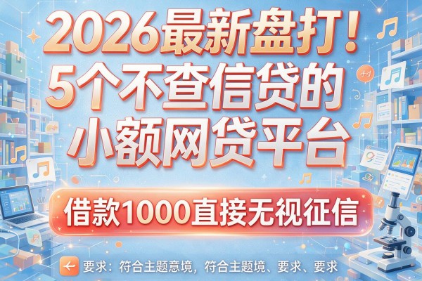 2026最新盘点！5个不查信贷的小额网贷平台，借款1000直接无视征信