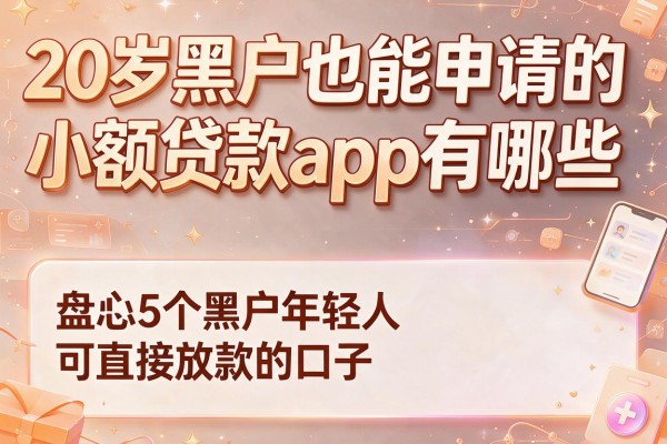 20岁黑户也能申请的小额贷款app有哪些，盘点5个黑户年轻人可直接放款的口子