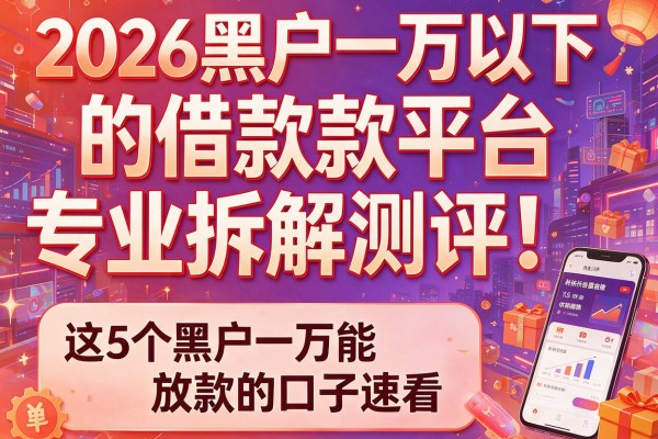 2026黑户一万以下的借款平台专业拆解测评！这5个黑户一万能放款的口子速看