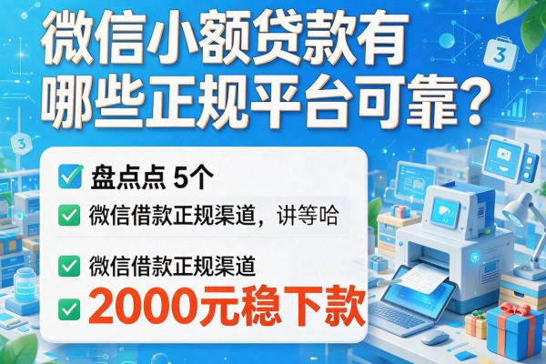 微信小额贷款有哪些正规平台可靠？盘点5个微信借款正规渠道，2000元稳下款