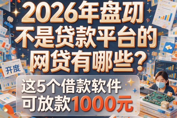 2026年盘点：不是贷款平台的网贷有哪些？这5个借款软件可放款1000元