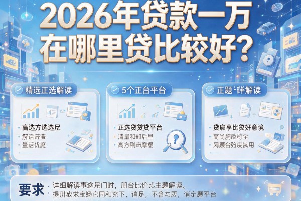 2026年贷款一万在哪里贷比较好？精选这5个正规平台详细解读！