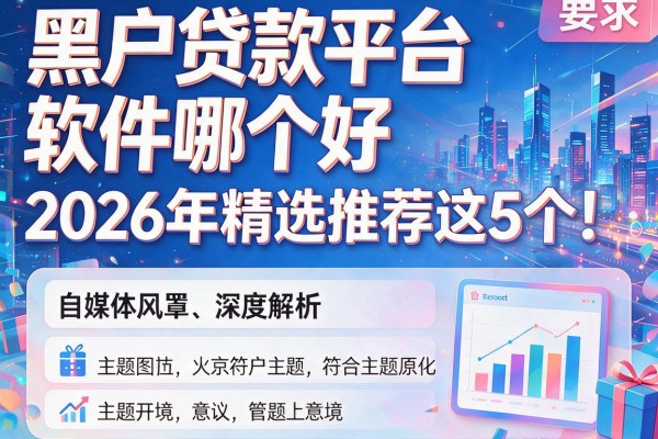 黑户贷款平台软件哪个好2026年精选推荐这5个！本文为您深度解析！