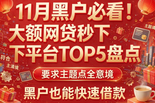 11月黑户必看！大额网贷秒下平台TOP5盘点，黑户也能快速借款