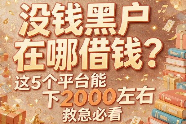没钱黑户在哪借钱？这5个平台能下2000左右，救急必看