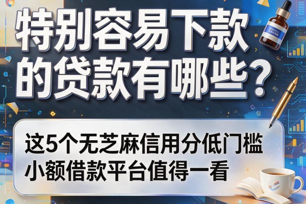 特别容易下款的贷款有哪些？这5个无芝麻信用分低门槛小额借款平台值得一看
