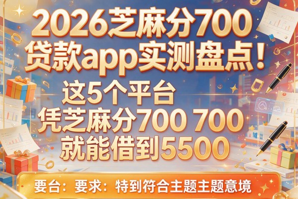 2026芝麻分700贷款app实测盘点！这5个平台凭芝麻分700就能借到5500
