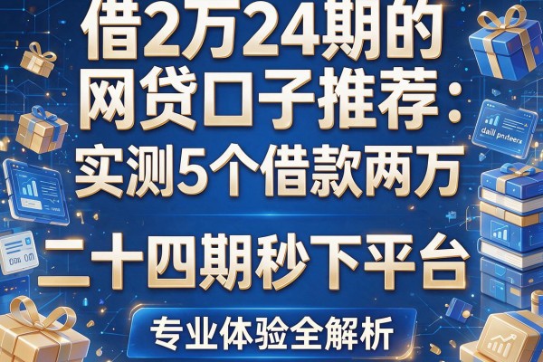 借2万24期的网贷口子推荐：实测5个借款两万二十四期秒下平台，专业体验全解析