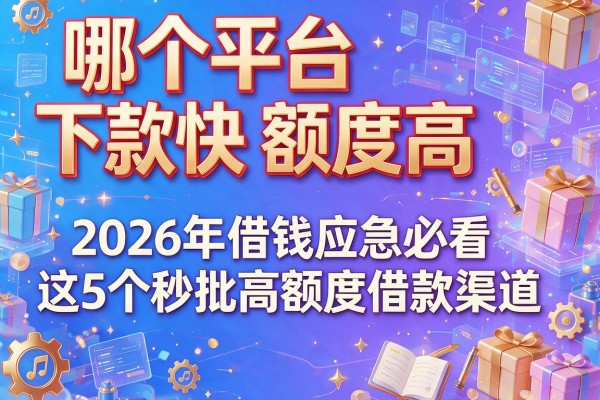 哪个平台下款快额度高，2026年借钱应急必看这5个秒批高额度借款渠道