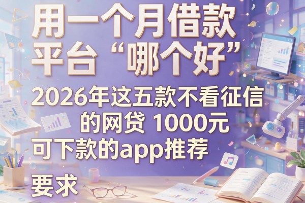用一个月借款平台哪个好，2026年这五款不看征信的网贷1000元可下款的app推荐