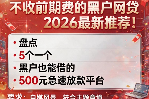 不收前期费的黑户网贷2026最新推荐!盘点5个黑户也能借的500元急速放款平台