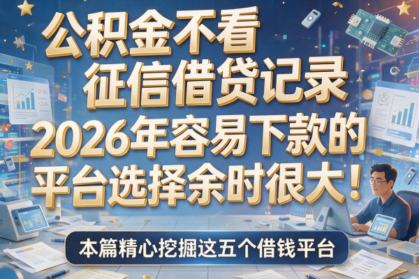公积金不看征信借贷记录，2026年容易下款的平台选择余地很大！本篇精心挖掘这五个借钱平台！