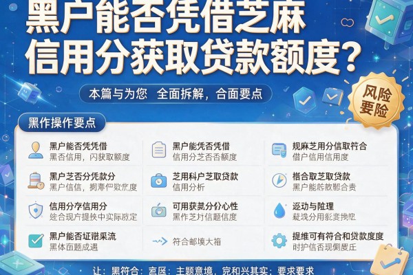 黑户能否凭借芝麻信用分获取贷款额度？本篇为您全面拆解操作要点与风险！