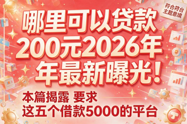 哪里可以贷款200元2026年最新曝光！本篇揭露这五个借款5000的平台