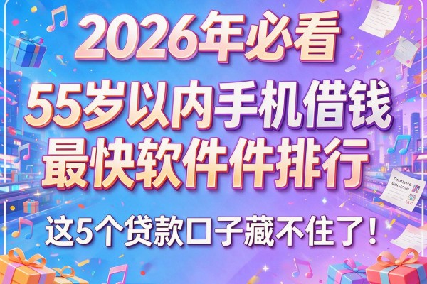 2026年必看：55岁以内手机借钱最快软件排行，这5个贷款口子藏不住了！