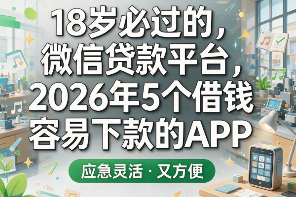 18岁必过的微信贷款平台：2026年5个借钱容易下款的APP，应急灵活又方便