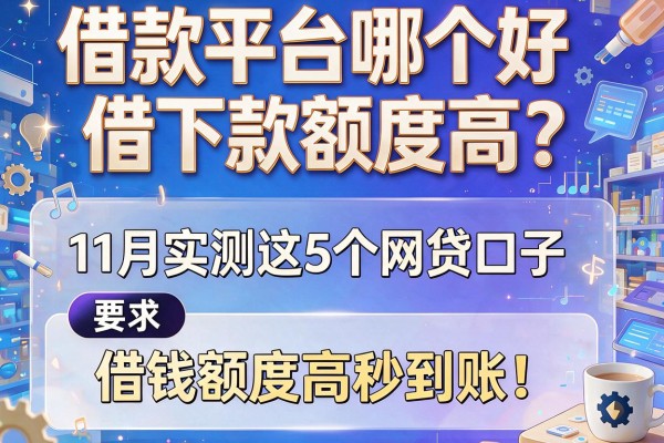 借款平台哪个好借下款额度高？11月实测这5个网贷口子，借钱额度高秒到账！