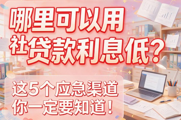 哪里可以用社保贷款利息低？这5个应急渠道你一定要知道！
