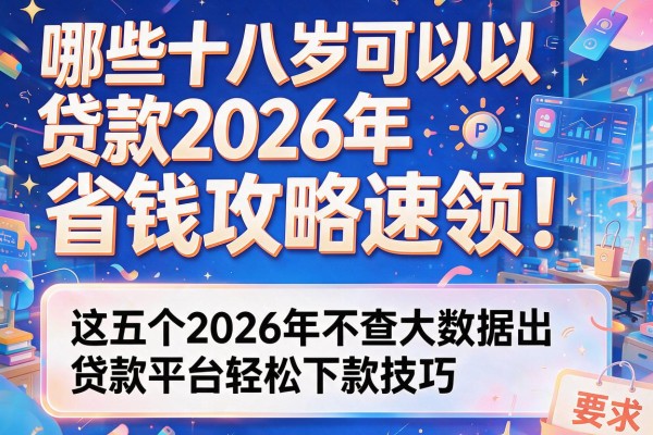 哪些十八岁可以贷款2026年省钱攻略速领！解读这五个2026年不查大数据贷款平台轻松下款技巧