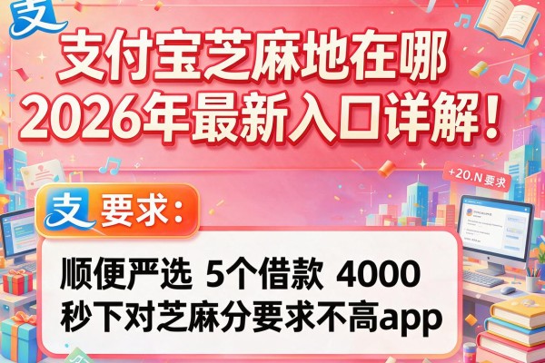 支付宝芝麻地在哪2026年最新入口详解！顺便严选5个借款4000秒下对芝麻分要求不高app