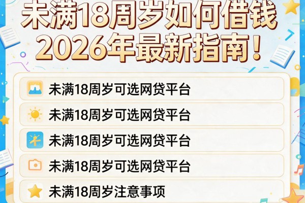 未满18周岁如何借钱2026年最新指南！附五大未满18周岁可选网贷平台注意事项