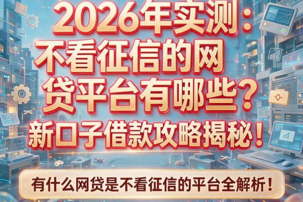 2026年实测：不看征信的网贷平台有哪些？新口子借款攻略揭秘！有什么网贷是不看征信的平台全解析