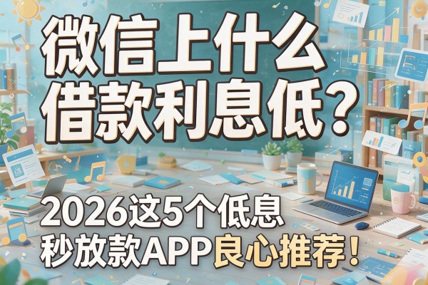 微信上什么借款利息低？2026这5个低息秒放款APP良心推荐！