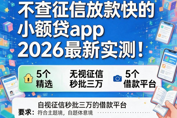 不查征信放款快的小额贷app2026最新实测！精选5个无视征信秒批三万的借款平台