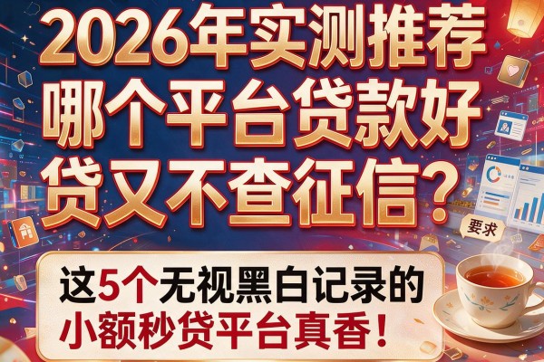 2026年实测推荐：哪个平台贷款好贷又不查征信？这5个无视黑白记录的小额秒贷平台真香！