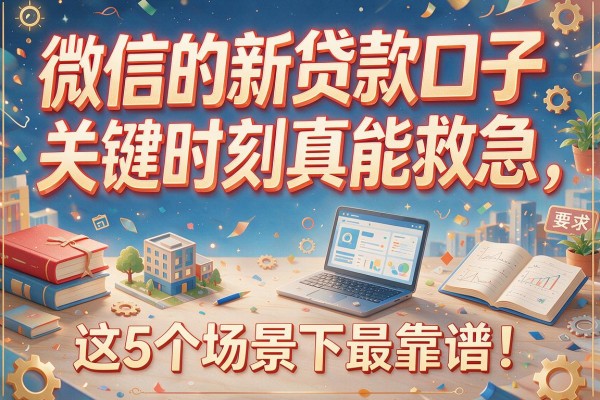 微信的新贷款口子关键时刻真能救急，这5个场景下最靠谱！