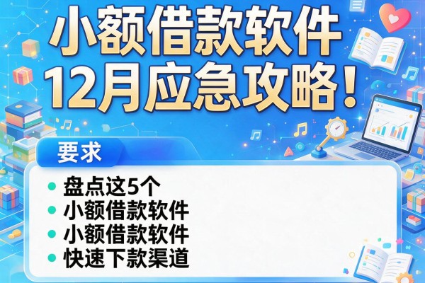小额借款软件12月应急攻略！盘点这5个小额借款软件快速下款渠道