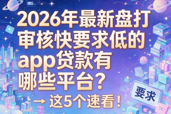 2026年最新盘点：审核快要求低的app贷款有哪些平台？这5个速看！