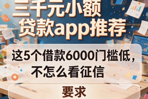三千元小额贷款app推荐：这5个借款6000门槛低、不怎么看征信