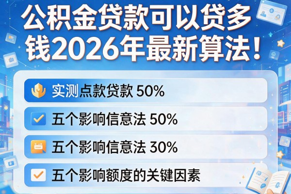 公积金贷款可以贷多钱2026年最新算法！实测五个影响额度的关键因素