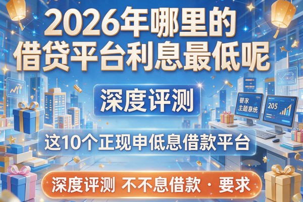 2026年哪里的借贷平台利息最低呢，深度评测这10个正规低息借款平台