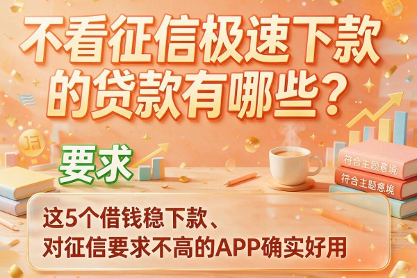 不看征信极速下款的贷款有哪些？这5个借钱稳下款、对征信要求不高的APP确实好用