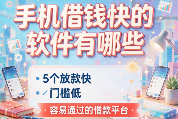 手机借钱快的软件有哪些，顺便推荐5个放款快、门槛低、容易通过的借款平台