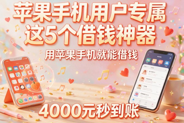 苹果手机用户专属：这5个借钱神器用苹果手机就能借钱，4000元秒到账！