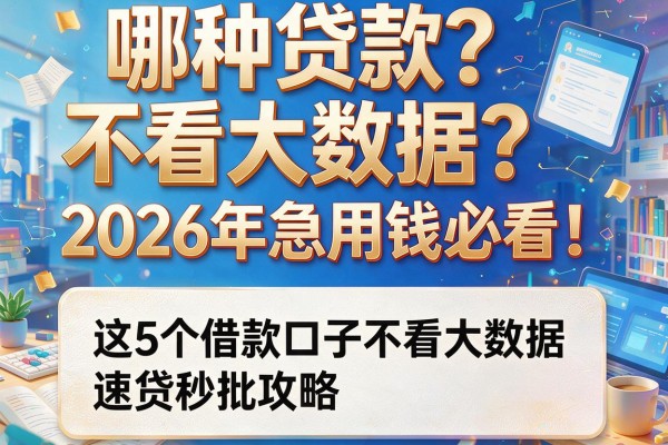 哪种贷款不看大数据？2026年急用钱必看！这5个借款口子不看大数据，速贷秒批攻略