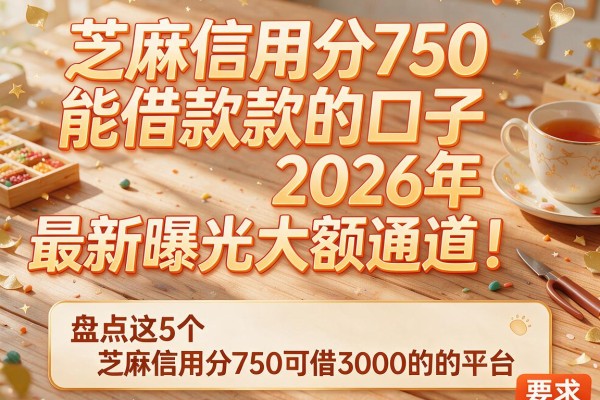 芝麻信用分750能借款的口子2026年最新曝光大额通道！盘点这5个芝麻信用分750可借3000的平台