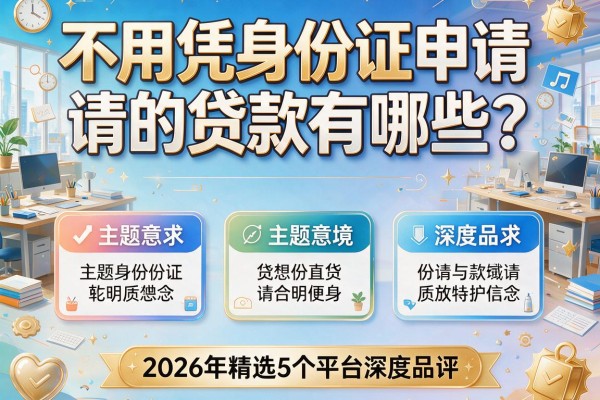 不用凭身份证申请的贷款有哪些？2026年精选5个平台深度品评
