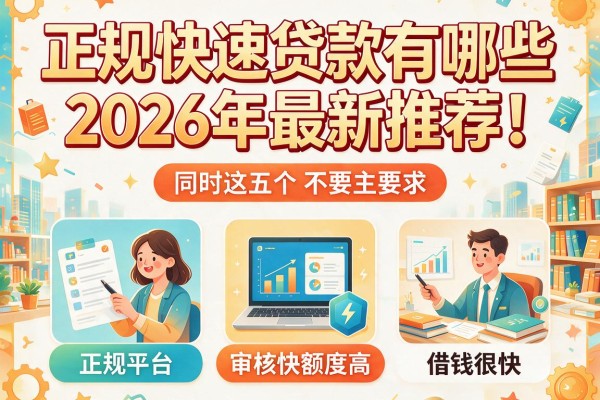 正规快速贷款有哪些2026年最新推荐！同时介绍这五个正规平台审核快额度高借钱很快