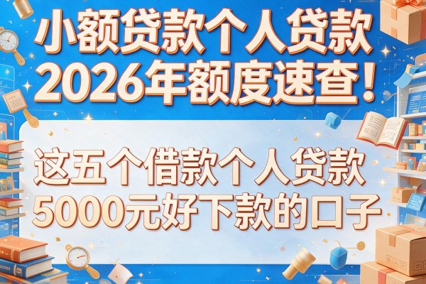 小额贷款个人贷款2026年额度速查！揭秘这五个借款个人贷款5000元好下款的口子